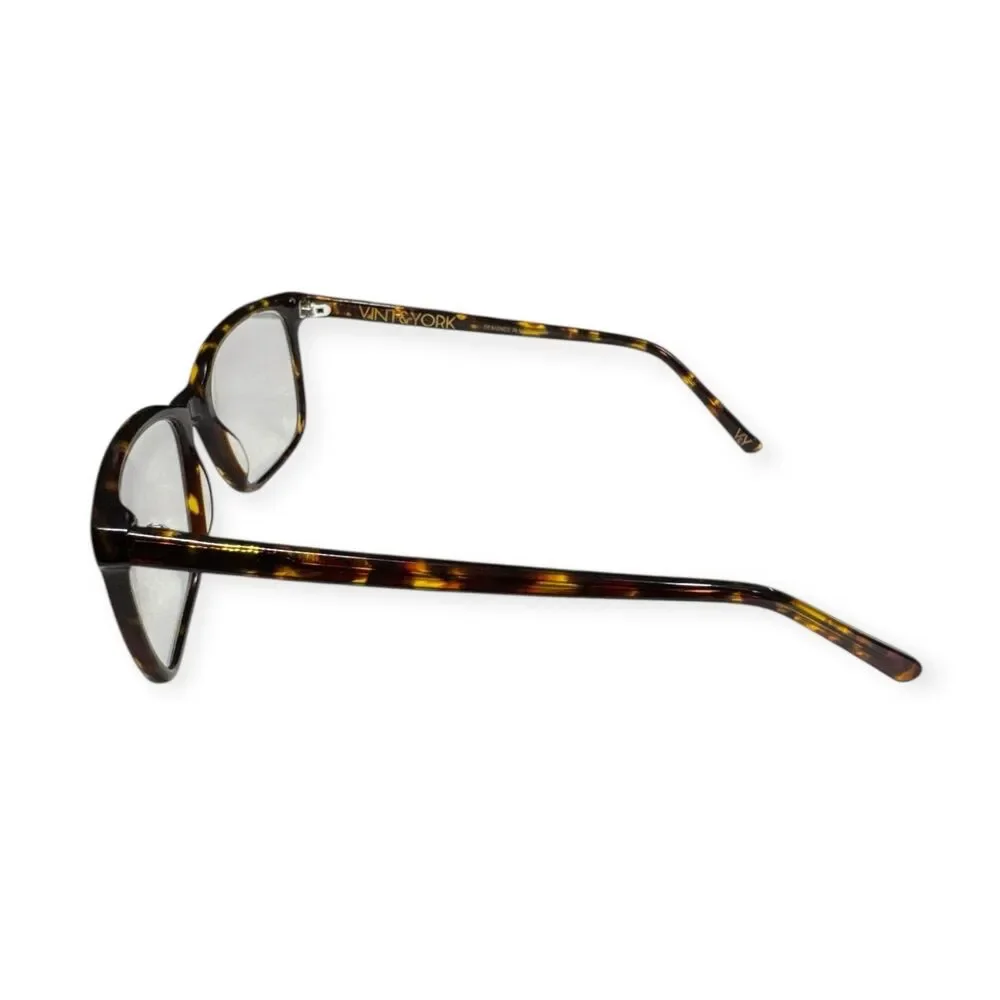 Vint & York Clarence Eyeglasses Tortoise Shell Eyeglasses Full Rim 145mm w/ Case